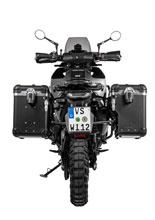 Zestaw: kufry boczne z anodowanego aluminium czarne Zega Evo X + stelaże srebne Touratech Husqvarna Norden 901 (2 x 45L)
