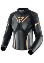 Kurtka motocyklowa damska skórzana Rebelhorn Rebel czarno-złota