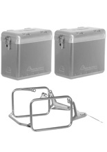 Zestaw: kufry boczne srebrne Zega Mundo + stelaże srebrne Touratech BMW R 1300 GS (23-) [poj.: 38+38l]