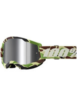 Gogle motocyklowe 100% Strata 2 War Camo z szybką lustrzaną zielono-brązowe