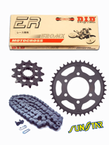HONDA CRE450 F [02-05] zestaw napędowy DID520 MX EXCLUSIVE RACING (łańcuch ultra wzmocniony bezoringowy) zębatki SUNSTAR