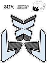 Tankpad PUIG Extreme do Suzuki GSR750 11-16 trzyczęściowy