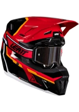 Kask enduro Leatt Moto 7.5 V25 czarno-czerwono-pomarańczowy z goglami czarno-czerwonymi