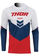 Bluza enduro Thor Sector Chevron biało-niebiesko-czerwona