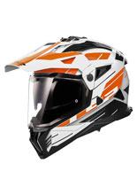 Kask adventure LS2 MX702 Pioneer II Namib czarno-biało-pomarańczowy