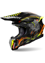 Kask enduro Airoh Twist 3 Toxic czarno-żółty, Wyprzedaż