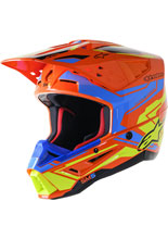 Kask enduro Alpinestars MX Supertech M5 Action 2 pomarańczowo-żółto-niebieski