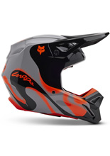 Kask enduro Fox V1 Emotion czarno-szaro-pomarańczowy