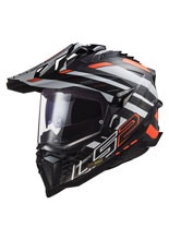 Kask integralny LS2 MX701 Explorer C Edge czarno-biało-pomarańczowy