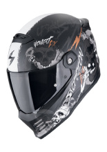 Kask integralny Scorpion Covert-FX Skullz czarno-szaro-złoty matowy