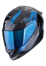 Kask integralny Scorpion Exo-1400 Evo II Carbon Air Platted czarno-niebieski