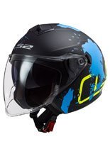 Kask otwarty LS2 OF573 Twister II Xover czarno-niebieski matowy