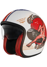 Kask otwarty Premier Vintage Pin Up PU 8M biało-czerwony matowy