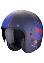 Kask otwarty Scorpion Belfast Evo FC Barcelona niebieski