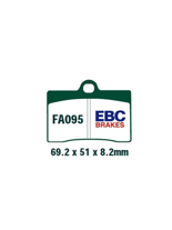 Klocki hamulcowe EBC FA095HH 69.2 x 51 x 8.2mm na przód.