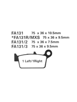 Klocki hamulcowe EBC FA131R 75 x 36 x 9.5mm NA TYŁ