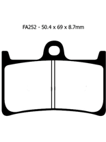 Klocki hamulcowe EBC FA252 50.4 x 69 x 8.7mm na przód