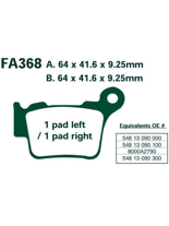 Klocki hamulcowe EBC FA368TT A. 64 x 41.6 x 9.25mm B. 64 x 41.6 x 9.25mm NA TYŁ