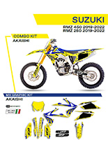 Komplet naklejek UFO Akaishi do Suzuki RMZ 250 (19-), RMZ 450 (18-) żółty