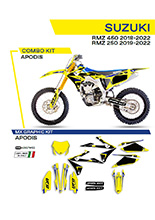 Komplet naklejek UFO Apodis do Suzuki RMZ 250 (19-), RMZ 450 (18-) żółty