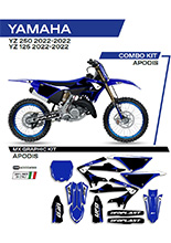 Komplet naklejek UFO Apodis do Yamahy YZ 125/250 (22-) niebiesko-biało-czarny