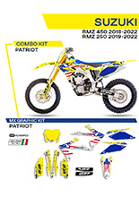 Komplet naklejek UFO Patriot do Suzuki RMZ 250 (19-), RMZ 450 (18-) żółty