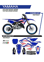 Komplet naklejek UFO Patriot do Yamahy YZ 125/250 (22-) bialo-niebieski