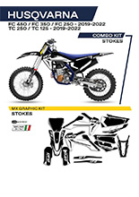 Komplet naklejek UFO Stokes do Husqvarny TC 125/250 (19-), FC 250/350/450 (19-) czarny