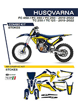 Komplet naklejek UFO Stokes do Husqvarny TC 125/250 (19-), FC 250/350/450 (19-) niebieski