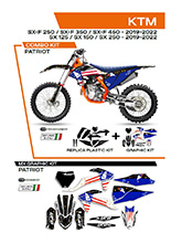 Komplet plastików i naklejek UFO Patriot do KTM SX/SXF 125/150/250/350/450 (19-) czarny