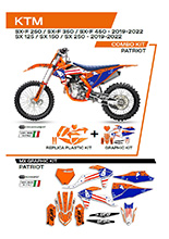 Komplet plastików i naklejek UFO Patriot do KTM SX/SXF 125/150/250/350/450 (19-) pomarańczowy