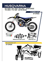 Komplet plastików i naklejek UFO Stokes do Husqvarny TC 125/250 (19-22), FC 250/350/450 (19-22) czarny