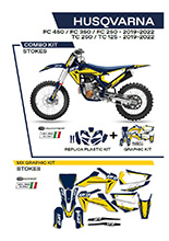 Komplet plastików i naklejek UFO Stokes do Husqvarny TC 125/250 (19-22), FC 250/350/450 (19-22) niebieski