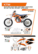 Komplet plastików i naklejek UFO Stokes do KTM SX/SXF 125/150/250/350/450 (19-) biały