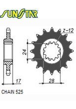 Zębatka napędowa SUNSTAR 412 [15 zębów] do HONDA CBR600 F [97-98], HONDA CB600 F HORNET [98-06], HONDA CBF600N/600S [04-07]