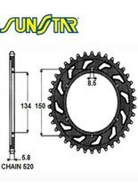 Zębatka tylna napędzana SUNSTAR 1-3619 [49 zębów] do KAWASAKI KX250 [92-06], KLX650 R [93-96]