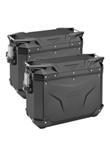 Zestaw kufrów bocznych GIVI Trekker Outback Evo aluminiowych, czarnych [poj.: prawy 48l, lewy: 37l]