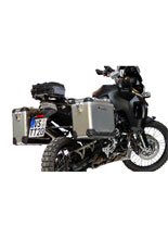 Zestaw: kufry boczne aluminiowe srebrne Zega Pro + stelaże srebrne Touratech BMW F800GS/ F700GS/ F650GS (Twin) (31+38L)