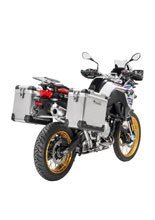 Zestaw: kufry boczne aluminiowe srebrne Zega Pro + stelaże srebrne Touratech BMW F850GS/ Adventure/ F750GS/ F900GS Adventure/ F800GS (24-) (38+45L)