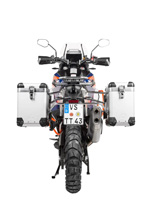 Zestaw: kufry boczne aluminiowe srebrne Zega Pro + stelaże srebrne Touratech KTM Super Adventure 1290 S/R (21-) [poj.: 38+45l]