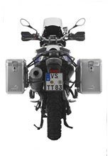 Zestaw: kufry boczne srebrne Zega Mundo + stelaże czarne Touratech BMW F800GS/F700GS/F650GS (Twin) (31+38L)