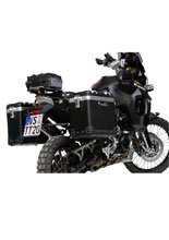 Zestaw: kufry boczne z anodowanego aluminium czarne Zega Pro + stelaże srebrne Touratech BMW F800GS/ F700GS/ F650GS (Twin) (31+38L)