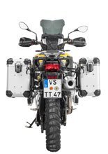 Zestaw: kufry boczne z anodowanego aluminium srebrne "And-S" Zega Evo + stelaże czarne Touratech BMW F850GS/ Adventure/ F750GS/ F900GS Adventure/ F800GS (24-) (31+38L)