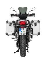 Zestaw: kufry boczne z anodowanego aluminium srebrne Zega Evo X + stelaże czarne Touratech BMW F850GS/ Adventure/ F750GS/ F900GS Adventure/ F800GS (24-) (2 x 38L)