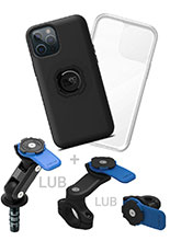 Zestaw na motocykl: etui MAG na telefon iPhone 12 Pro Max (magnetyczne) + wodoodporny pokrowiec MAG + mocowanie Quad Lock