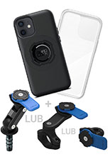 Zestaw na motocykl: etui MAG na telefon iPhone 12 mini (magnetyczne) + wodoodporny pokrowiec MAG + mocowanie Quad Lock