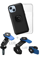 Zestaw na motocykl: etui MAG na telefon iPhone 14 (magnetyczne) + wodoodporny pokrowiec MAG + mocowanie Quad Lock