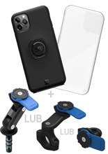 Zestaw na motocykl: etui na telefon iPhone 11 PRO + wodoodporny pokrowiec + mocowanie Quad Lock