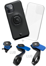 Zestaw rowerowy: etui na telefon iPhone 12 mini + pokrowiec przeciwdeszczowy + mocowanie Quad Lock