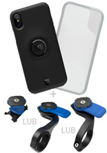 Zestaw rowerowy: etui na telefon iPhone X / XS + pokrowiec przeciwdeszczowy + mocowanie Quad Lock